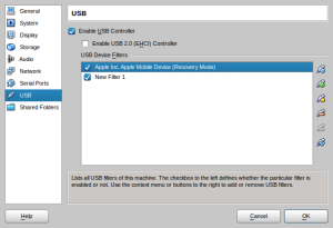 USB Filter Virtual Box